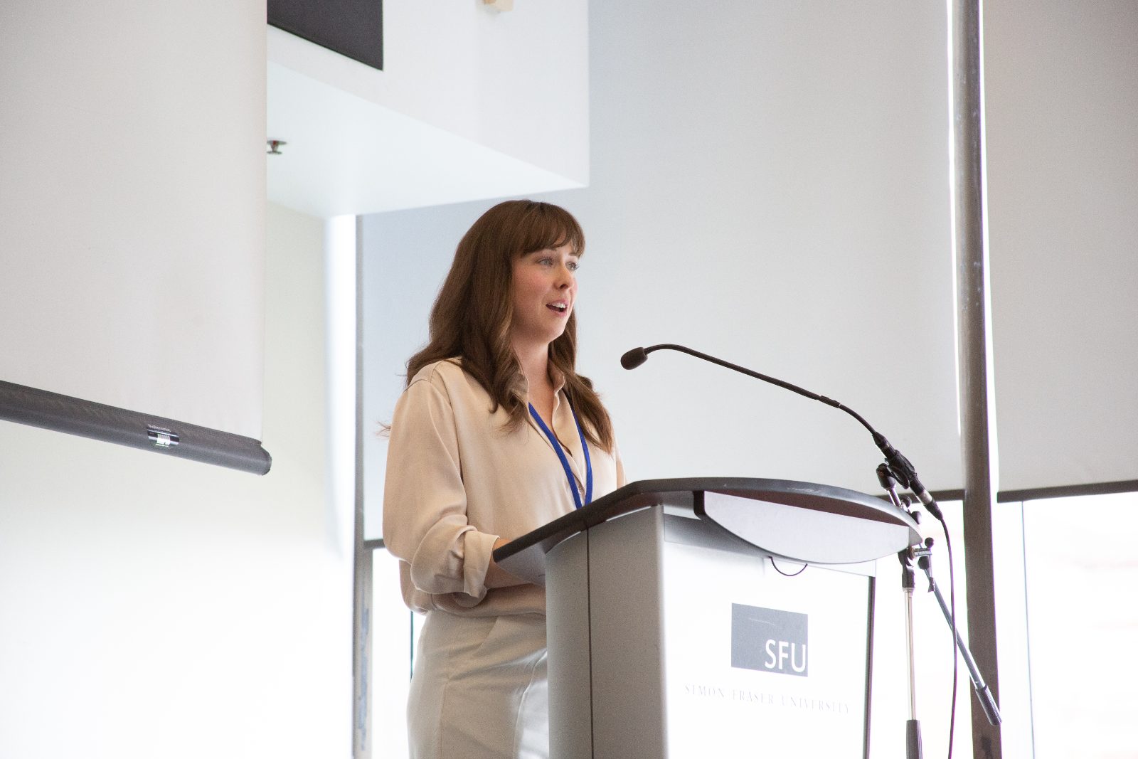 Rochelle Rezansoff speaking at an event