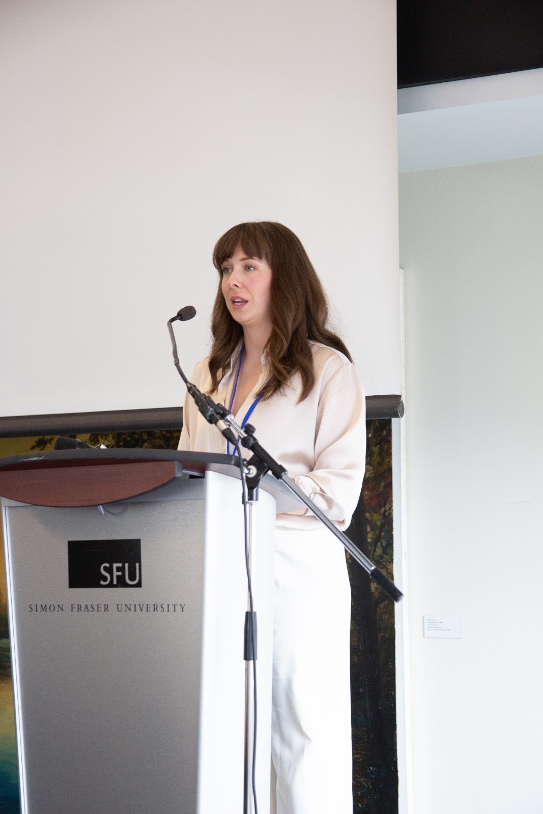 Rochelle Rezansoff speaking at an event